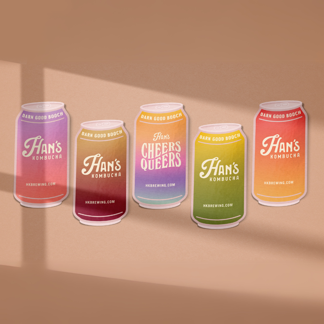 Han's Kombucha Can Sticker 5 Pack image 0